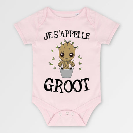 Body Bébé Je s'appelle Groot Rose