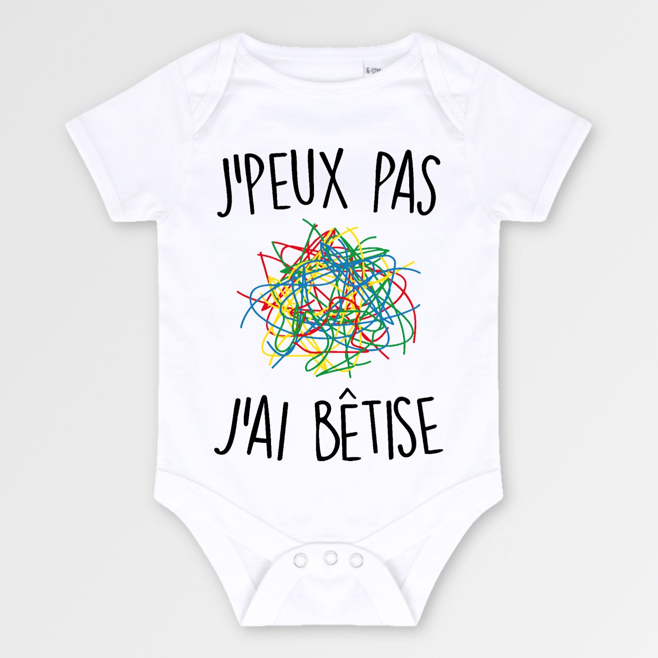 Body Bébé J'peux pas j'ai bêtise Blanc