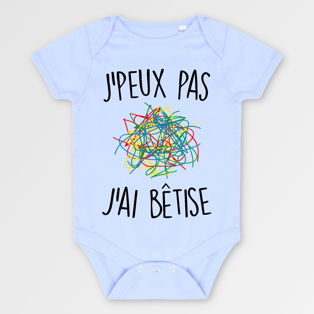 Body Bébé J'peux pas j'ai bêtise Bleu