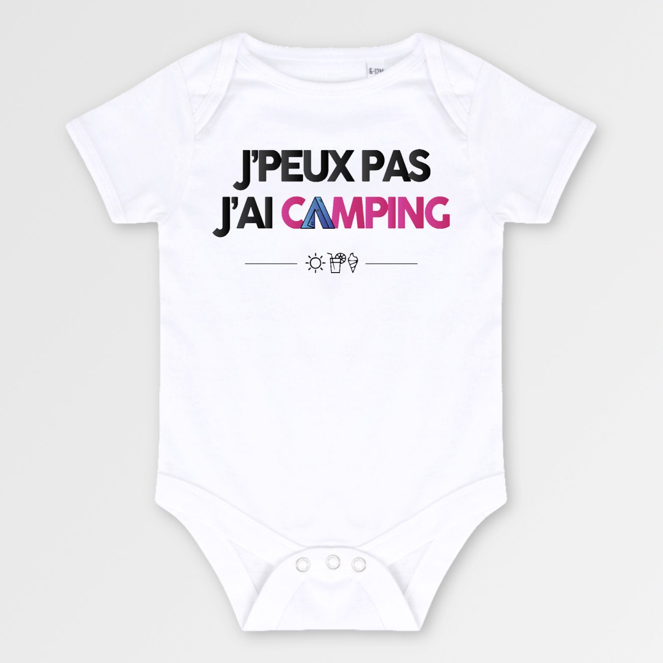 Body Bébé J'peux pas j'ai camping Blanc