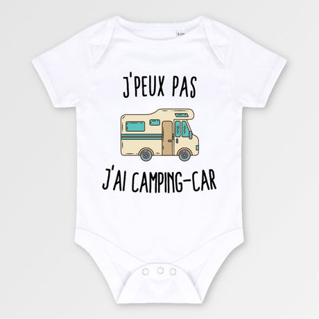 Body Bébé J'peux pas j'ai camping-car Blanc