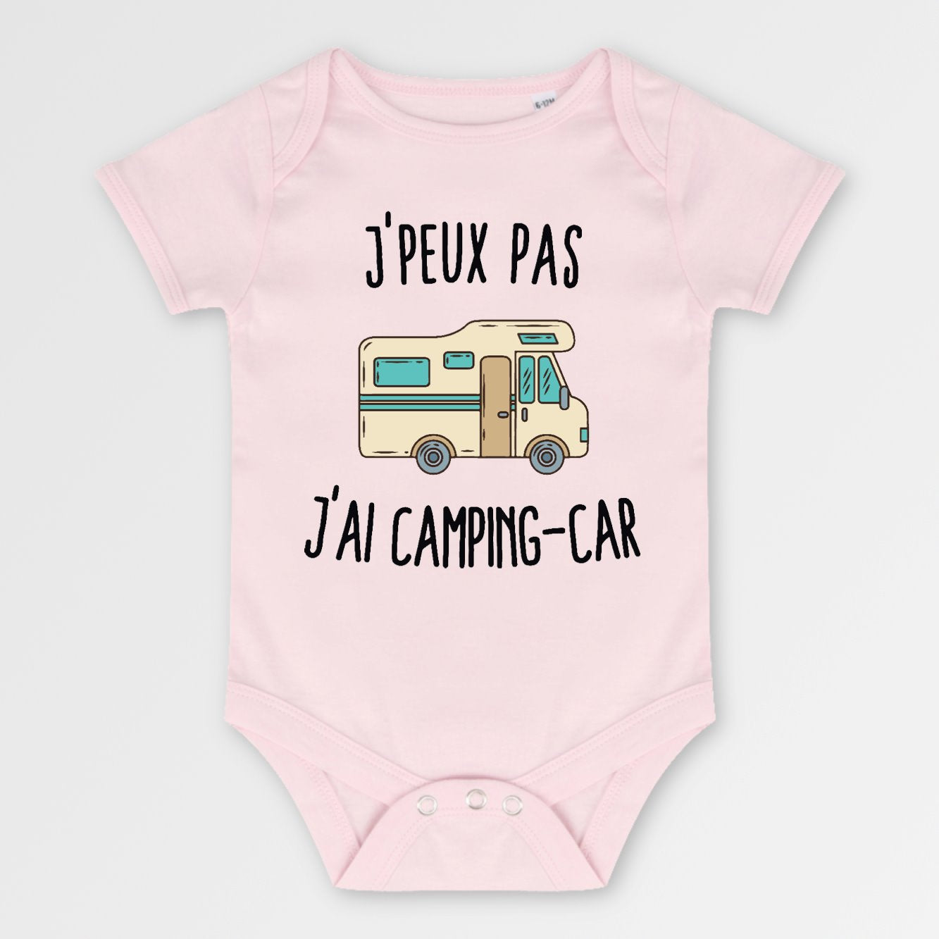 Body Bébé J'peux pas j'ai camping-car Rose