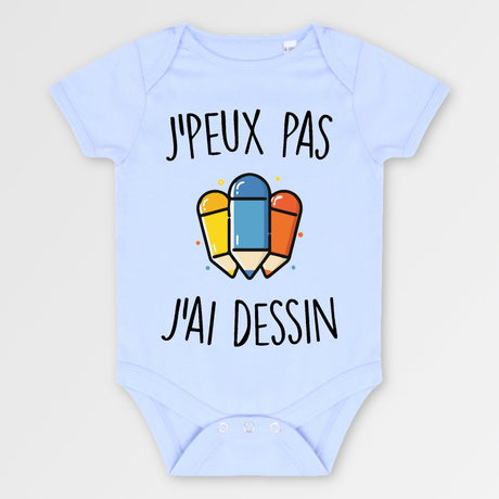 Body Bébé J'peux pas j'ai dessin Bleu