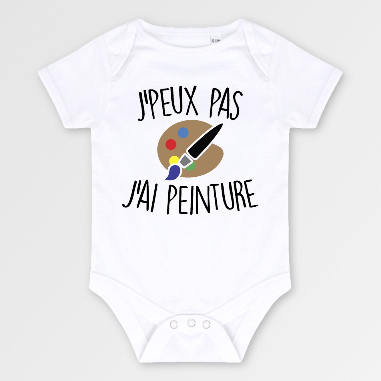 Body Bébé J'peux pas j'ai peinture Blanc