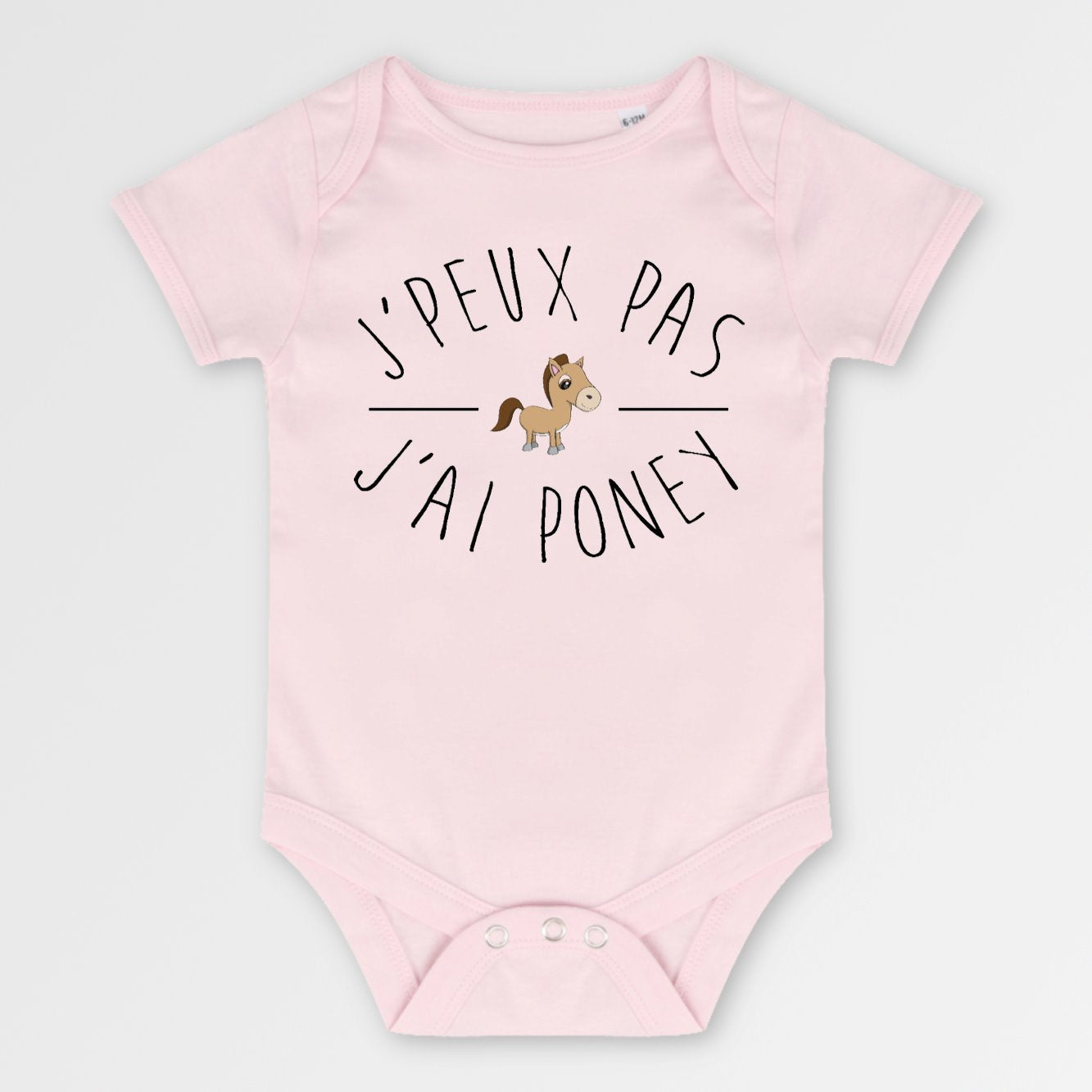 Body Bébé J'peux pas j'ai poney Rose