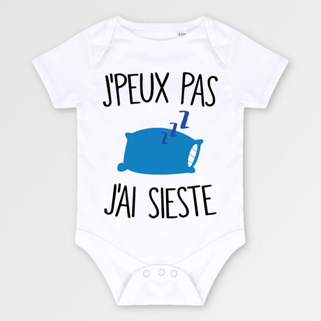 Body Bébé J'peux pas j'ai sieste Blanc