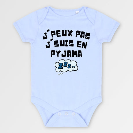 Body Bébé J'peux pas j'suis en pyjama Bleu