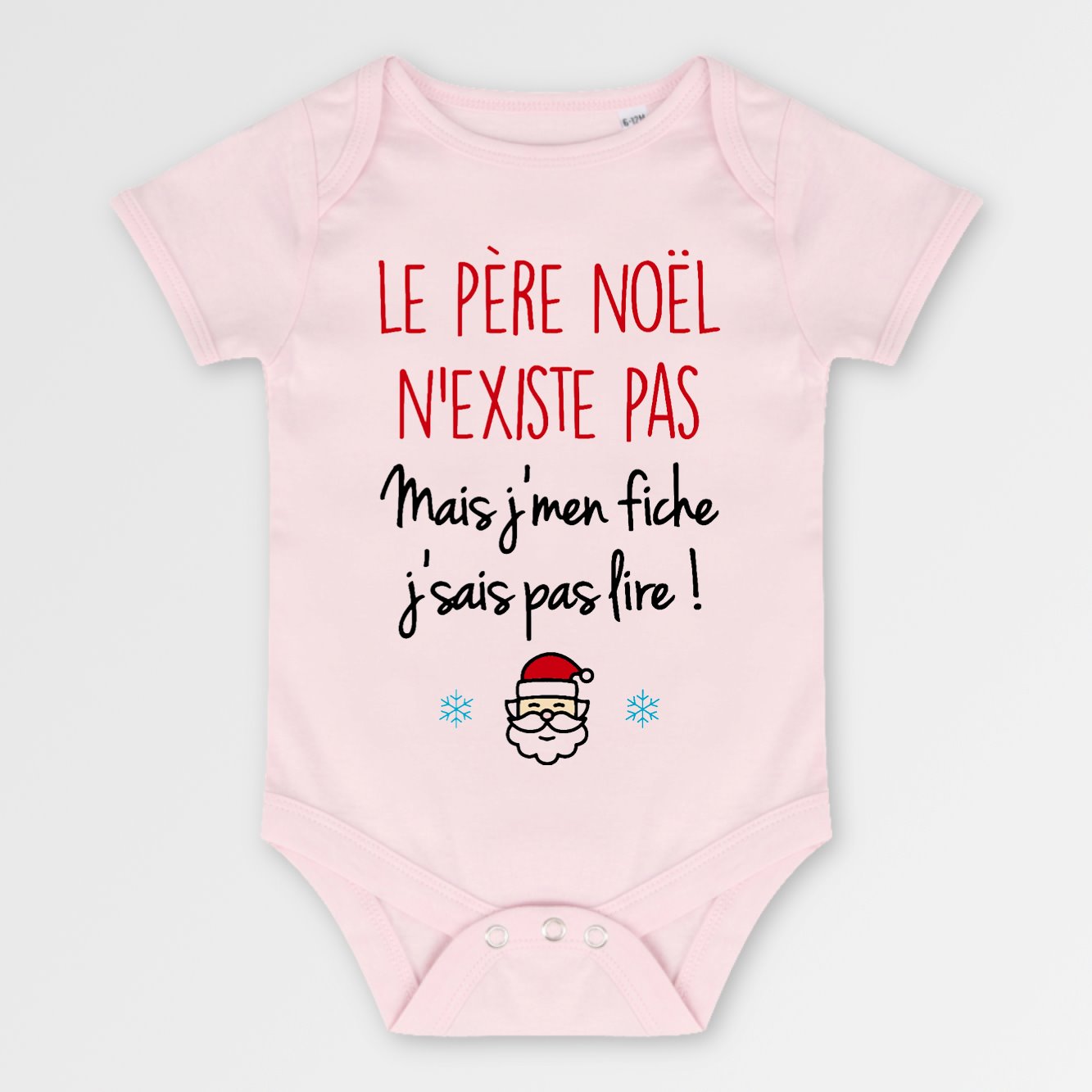 Body Bébé Le père noël n'existe pas Rose