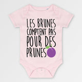 Body Bébé Les brunes comptent pas pour des prunes Rose