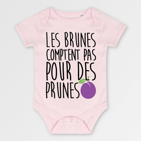 Body Bébé Les brunes comptent pas pour des prunes Rose