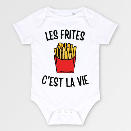 Body Bébé Les frites c'est la vie Blanc