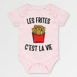 Body Bébé Les frites c'est la vie Rose