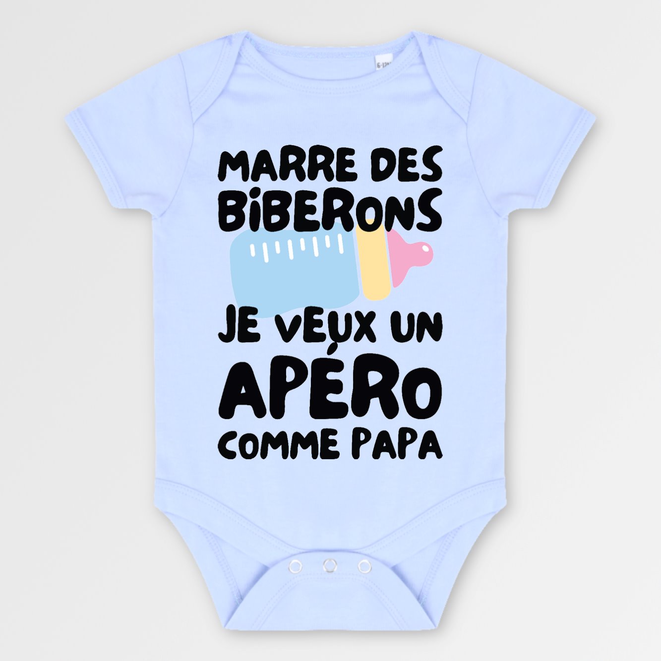 Body Bébé Marre des biberons je veux un apéro comme papa Bleu