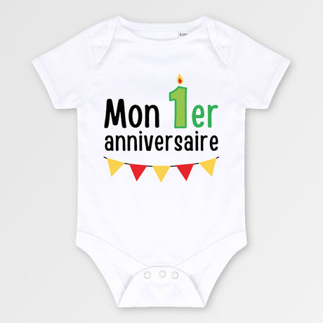 Body Bébé Mon premier anniversaire Blanc