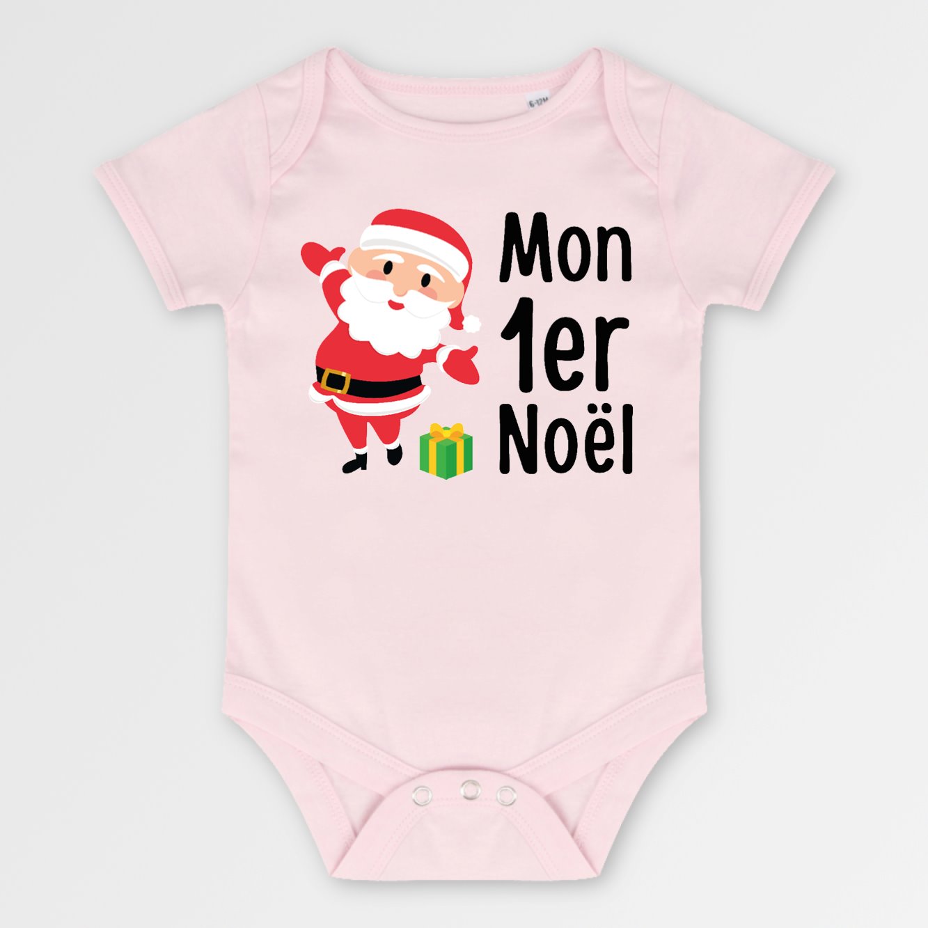 Body Bébé Mon premier Noël Rose