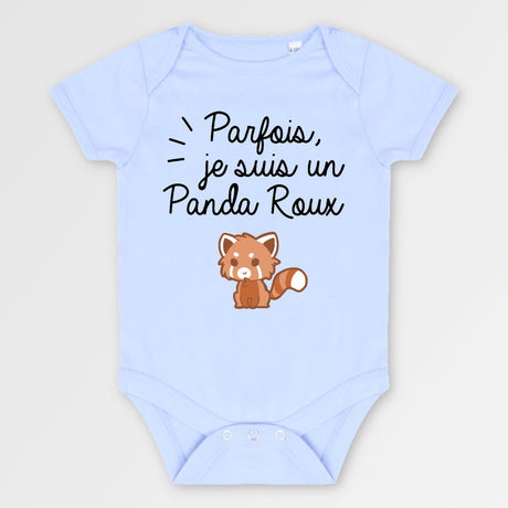 Body Bébé Panda roux Bleu