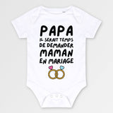 Body Bébé Papa demande en mariage maman Blanc