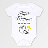 Body Bébé Papa maman se sont dit oui Blanc