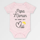 Body Bébé Papa maman se sont dit oui Rose