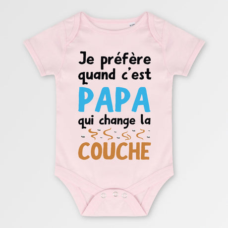 Body Bébé Papa qui change la couche Rose