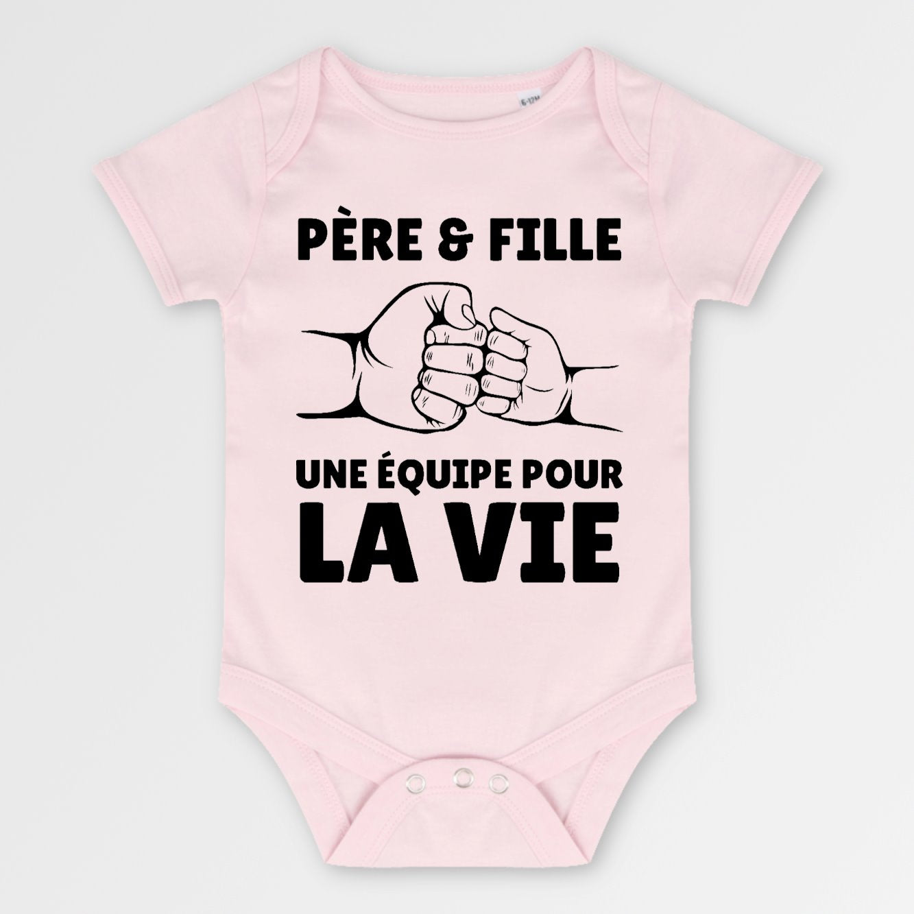 Body Bébé Père et fille une équipe pour la vie Rose