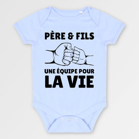 Body Bébé Père et fils une équipe pour la vie Bleu