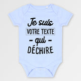 Body Bébé Personnalisé Je suis "votre texte" qui déchire Bleu