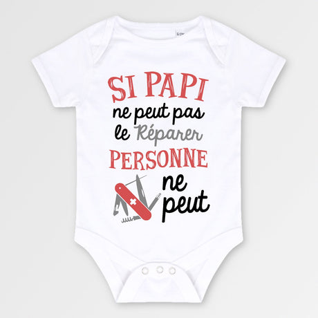 Body Bébé Si papi ne peut pas pas le réparer Blanc