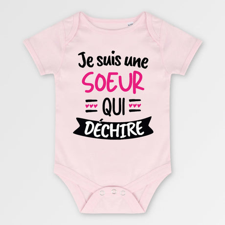 Body Bébé Soeur qui déchire Rose