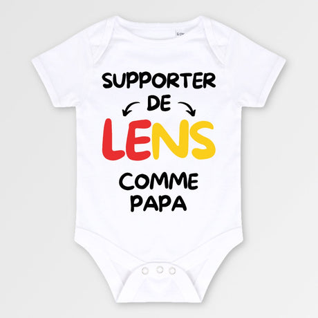 Body Bébé Supporter de Lens comme papa Blanc