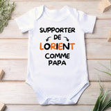 Body Bébé Supporter de Lorient comme papa Blanc