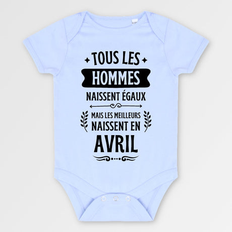 Body Bébé Tous les hommes naissent égaux les meilleurs en avril Bleu