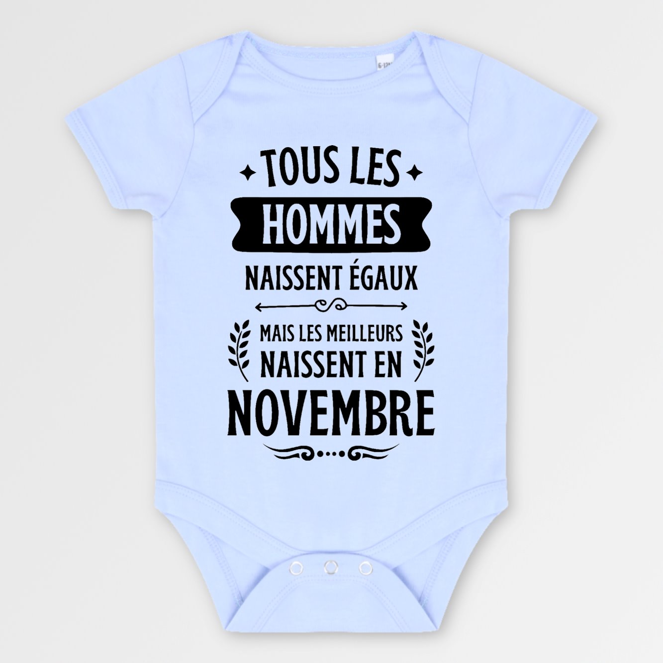 Body Bébé Tous les hommes naissent égaux les meilleurs en novembre Bleu