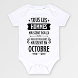 Body Bébé Tous les hommes naissent égaux les meilleurs en octobre Blanc