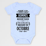 Body Bébé Tous les hommes naissent égaux les meilleurs en octobre Bleu