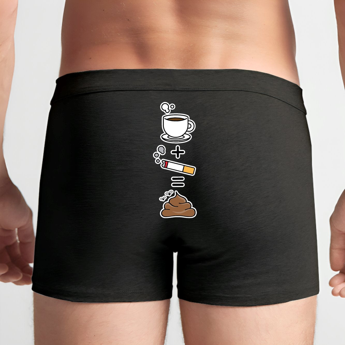 Boxer Homme Café clope caca Noir