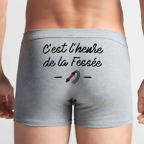 Boxer Homme C'est l'heure de la fessée Gris