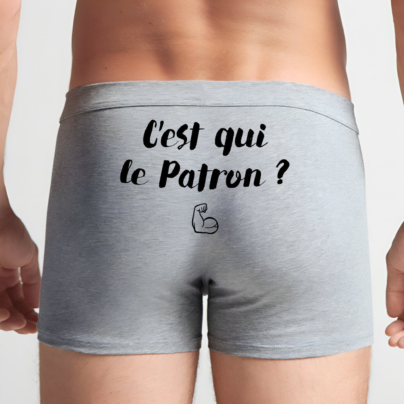 Boxer Homme C'est qui le patron Gris