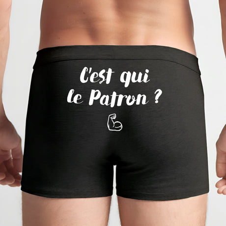 Boxer Homme C'est qui le patron Noir