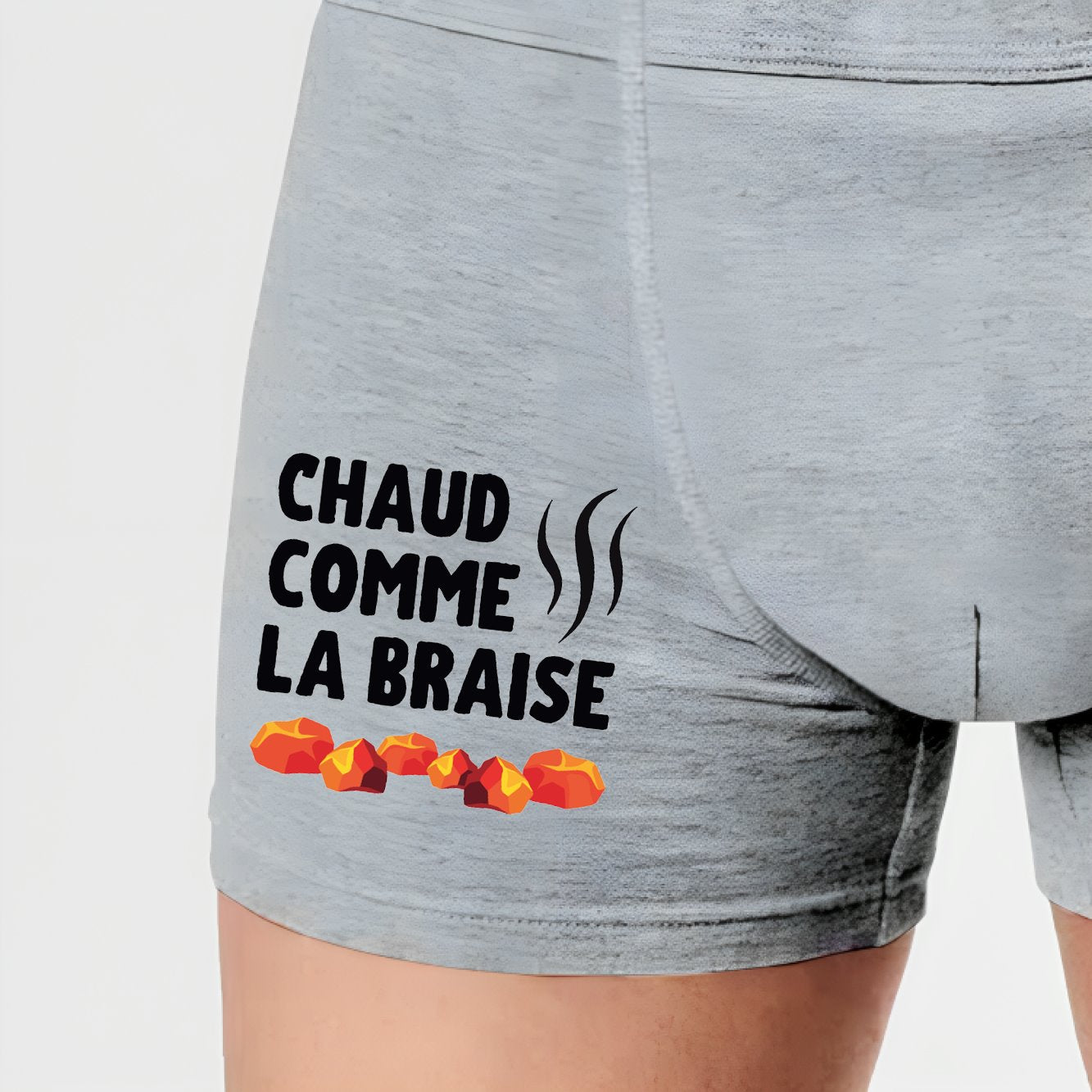 Boxer Homme Chaud comme la braise Gris