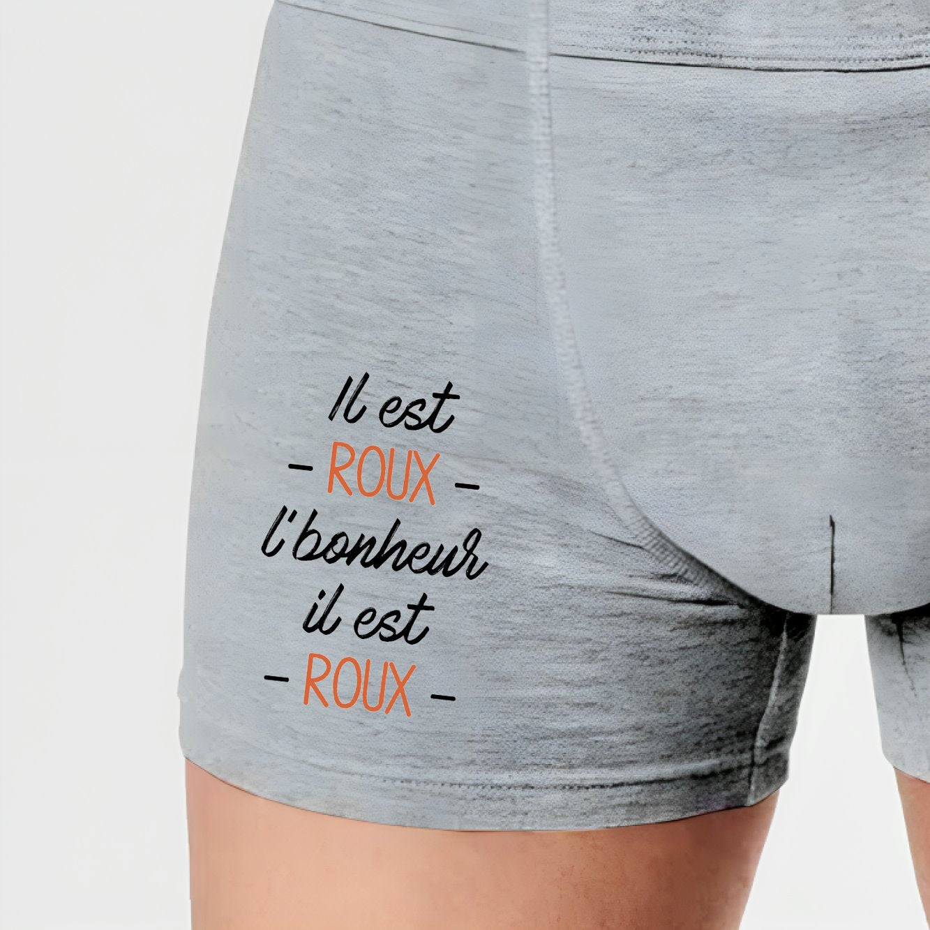 Boxer Homme Il est roux l'bonheur Gris