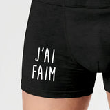 Boxer Homme J'ai faim Noir