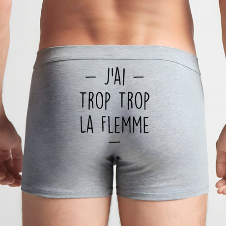 Boxer Homme J'ai trop trop la flemme Gris