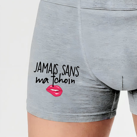 Boxer Homme Jamais sans ma tchoin Gris