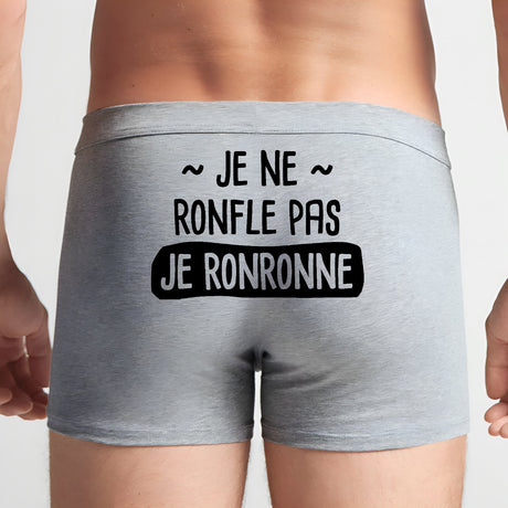 Boxer Homme Je ne ronfle pas je ronronne Gris