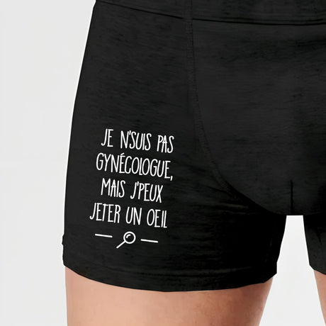 Boxer Homme Je ne suis pas gynécologue Noir