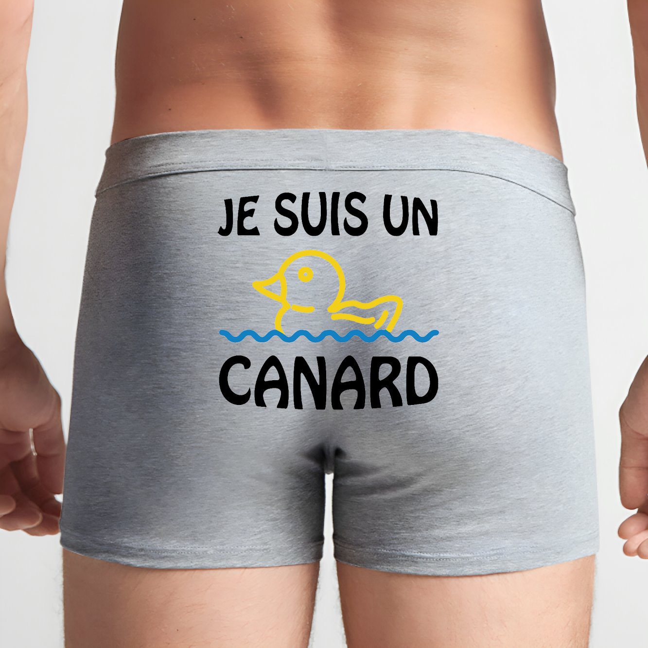 Boxer Homme Je suis un canard Gris