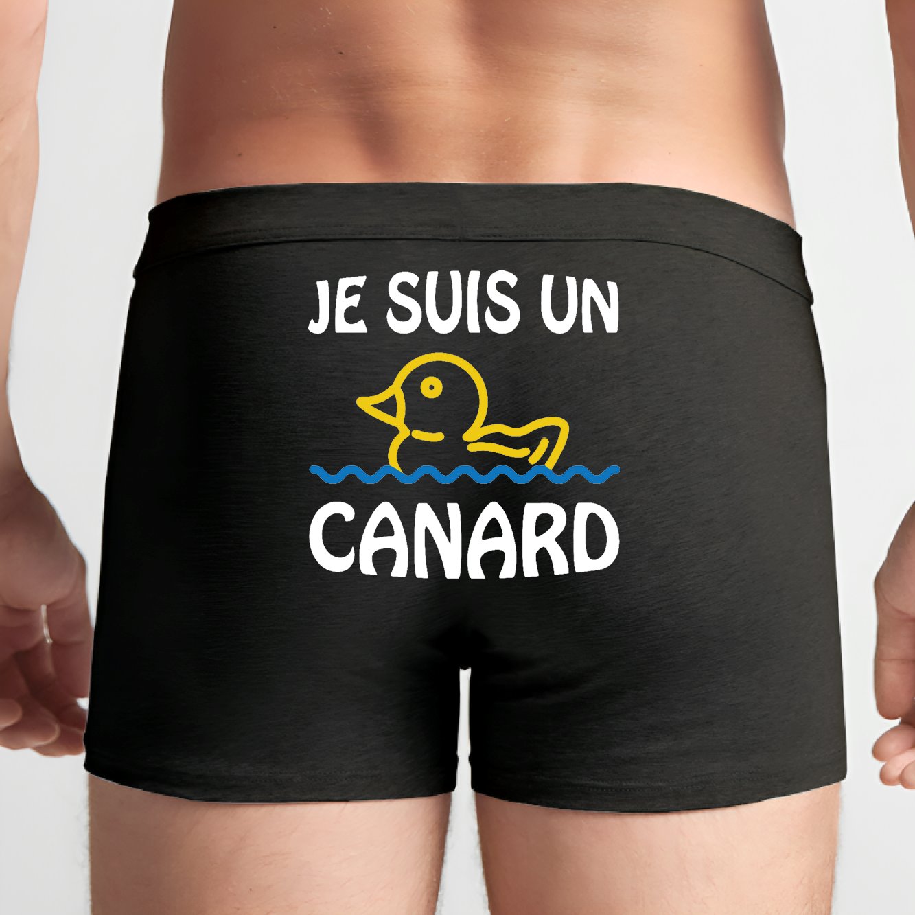 Boxer Homme Je suis un canard Noir