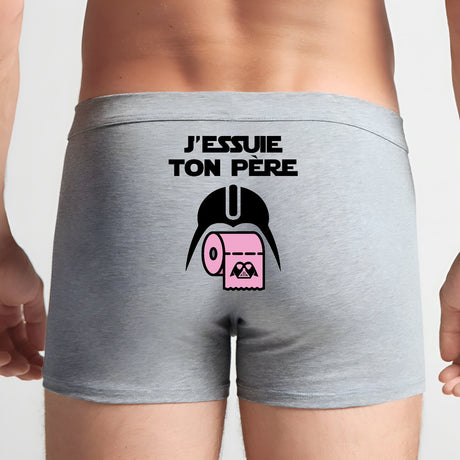 Boxer Homme J'essuie ton père Gris