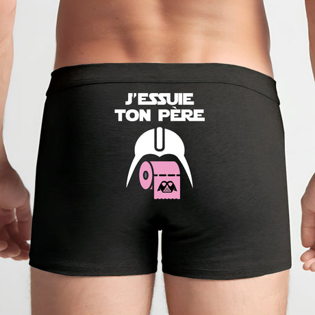 Boxer Homme J'essuie ton père Noir